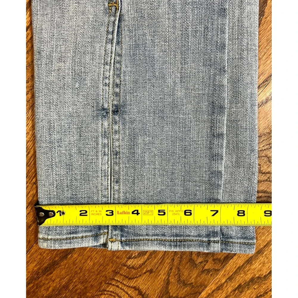 7 For All Mankind Seamed Flare Jeans Light Wash Split‎ Hem Size 31